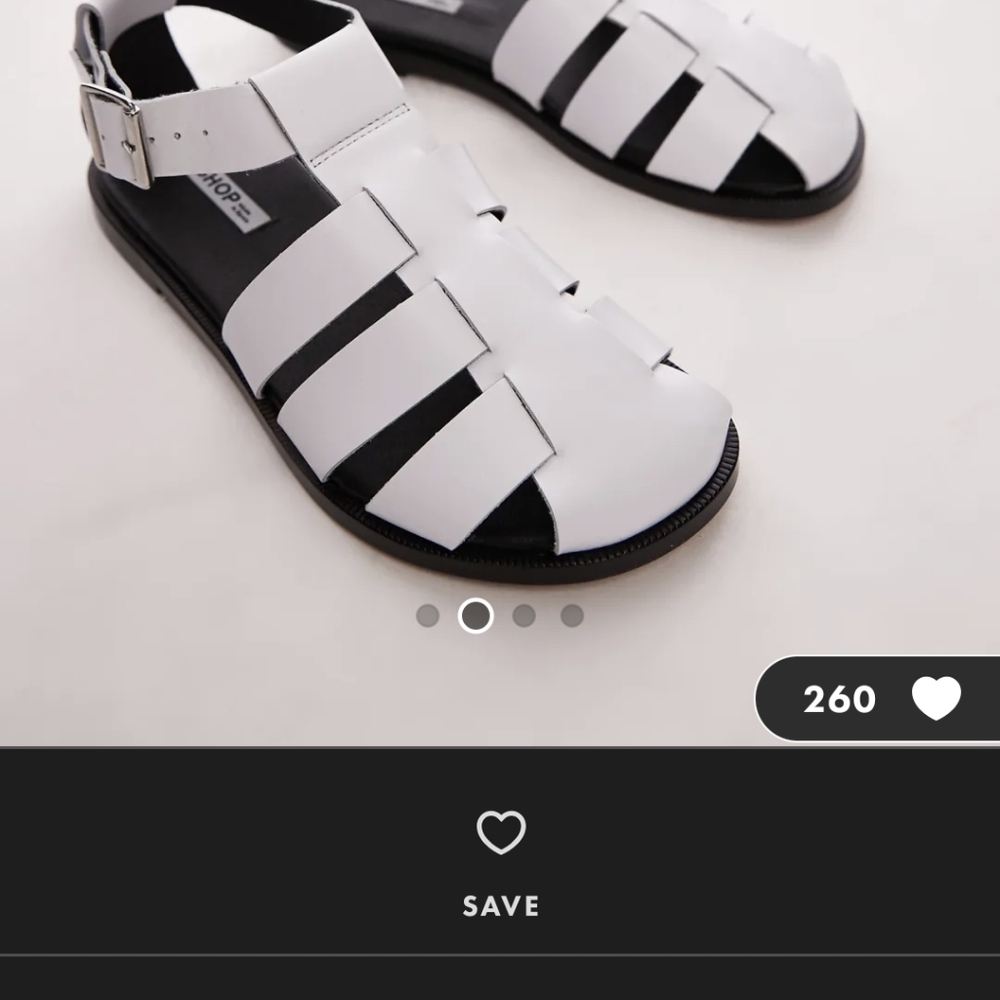 Topshop Babs Premium Fisherman Sandals In white - Picture 16 of 16
